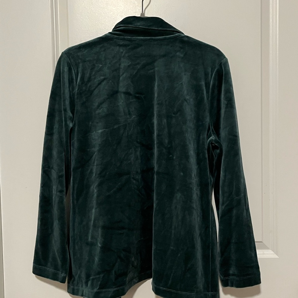 Talbots Deep green velvet blazer - Picture 4 of 5